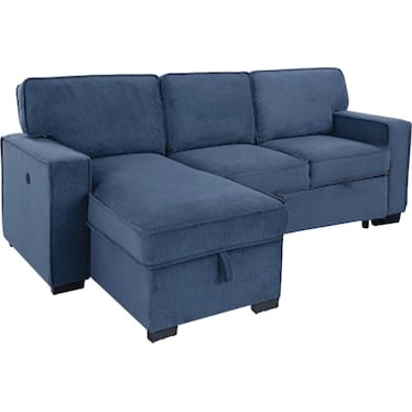 Belen Navy Left Chaise Sleeper Sectional