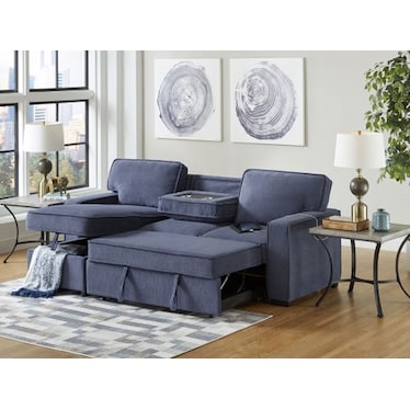 Belen Navy Left Chaise Sleeper Sectional