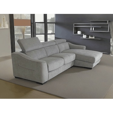 Efecto Gray Fabric Chaise Sleeper Sectional