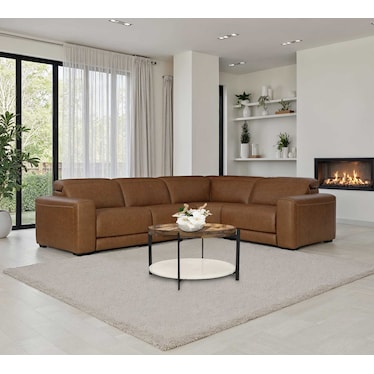 Meliora Leather 2 Dual Power Recliner 4 Pcs Modular Sectional