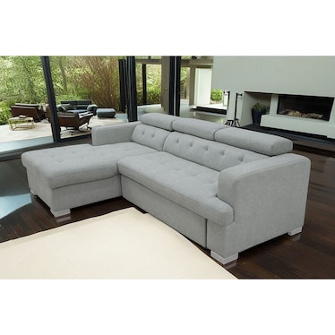 Fleming Popstitch Dove Right Sleeper Sectional