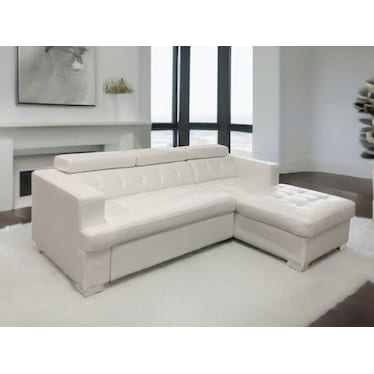 Fleming White Left Sleeper Sectional