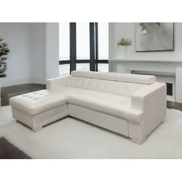 Fleming White Right Sleeper Sectional