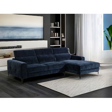 Sereno Blue Midnight Right Sectional