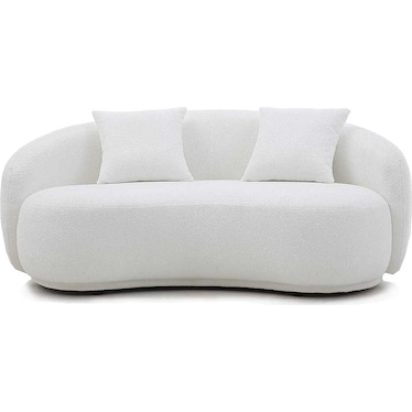 Sheyla Boucle White Loveseat