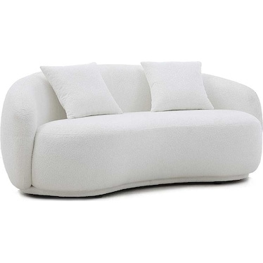 Sheyla Boucle White Loveseat