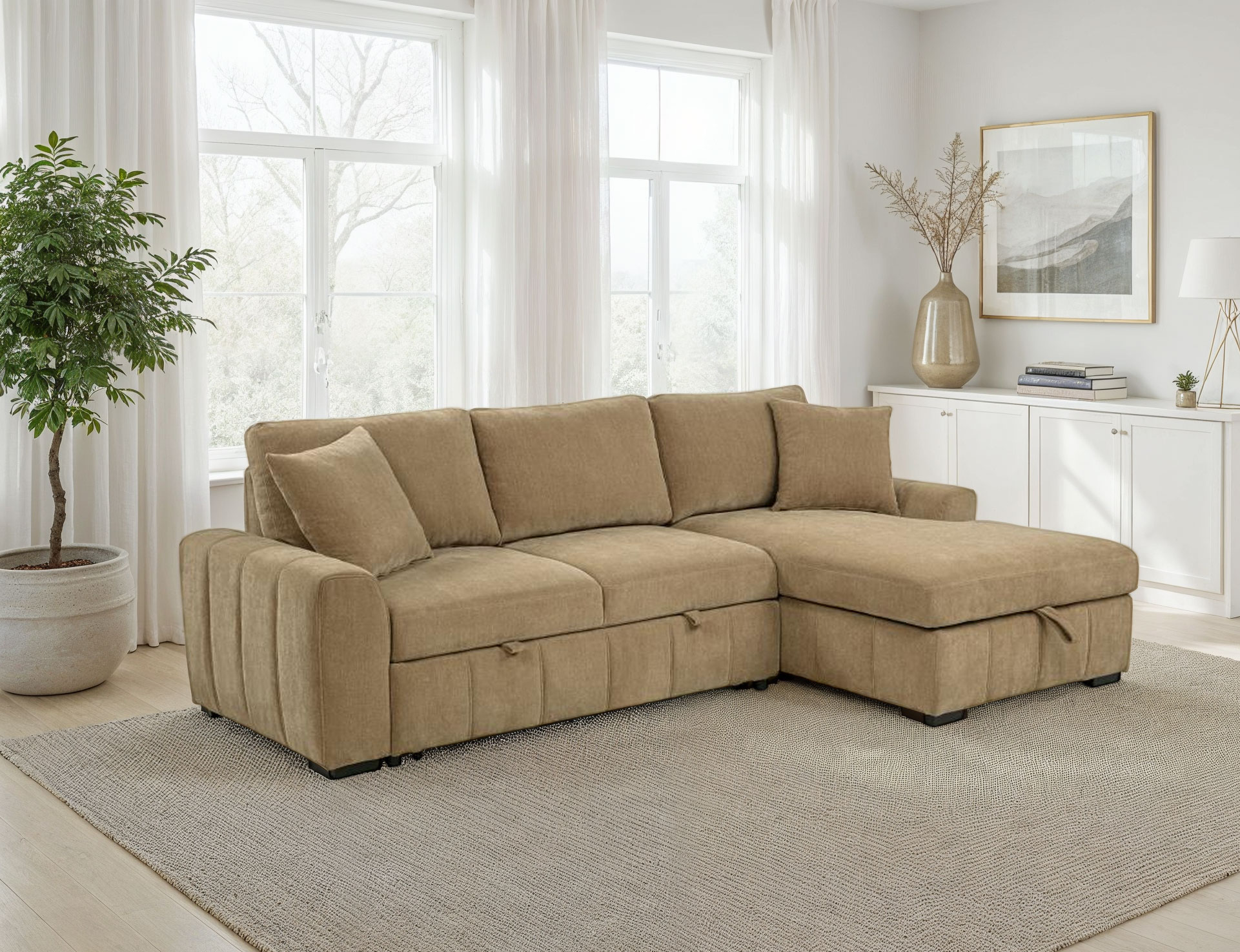 Alessia Camel Sleeper Sectional | Rana