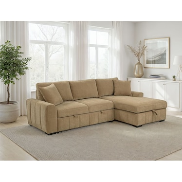 Alessia Camel Sleeper Sectional