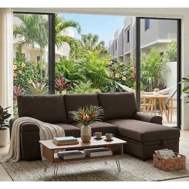 Silvana Brown Sleeper Sectional