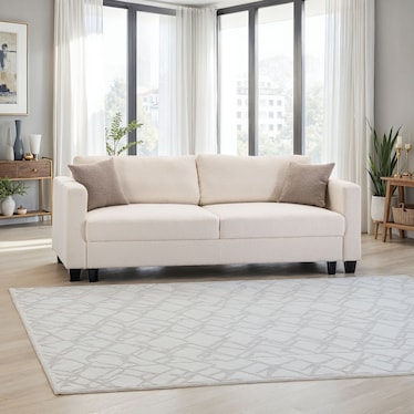 Presley White Boucle Sleeper Sofa