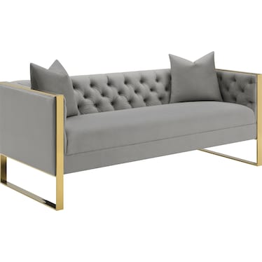 Maison Velvet Upholstered Tufted Sofa