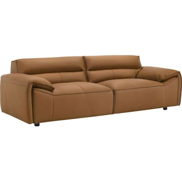 Hollis Orange Leather Sofa