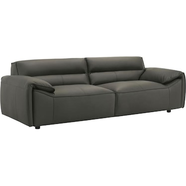 Hollis Gray Leather Sofa