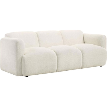 Maribel White Round Track Arm Sofa