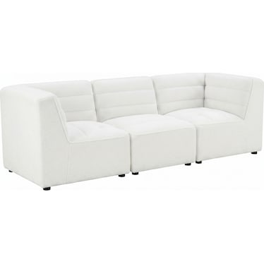Jolie White Boucle 3 Pcs Modular Sofa