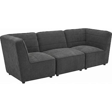 Jolie Charcoal Boucle 3 Pcs Modular Sofa