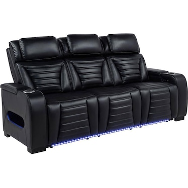 Larino Black Dual Power LED Recliner Sofa