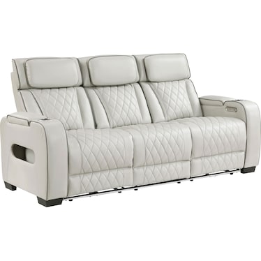 Boyton Gray Dual Power Recliner Sofa
