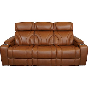 Josh Caramel Dual Leather Power Recliner Sofa