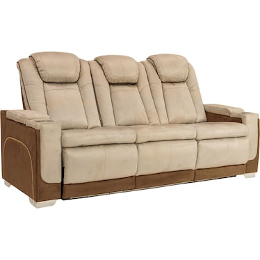 Mirapella Brown Dual Power Recliner Sofa