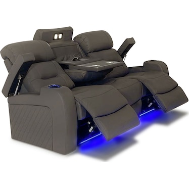 Nico Gray Dual Power Recliner Sofa