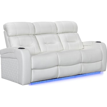 Nico White Dual Power Recliner Sofa