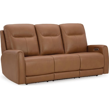 Evania Leather Dual Power Recliner Sofa