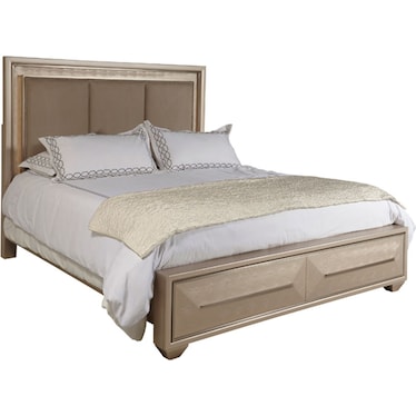 Soho Champagne Queen Storage Bed