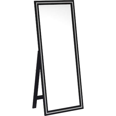 Pawel Floor Mirror with LED Lighting Black