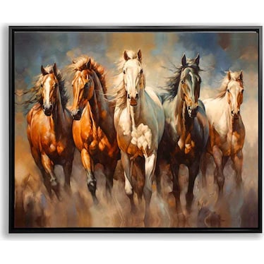 Five Stallions Canvas Wall Art