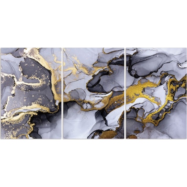 Gold and Marble Abstract Acrylic Wall Art