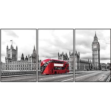 London Red Bus Acrylic Wall Art w/ Frame