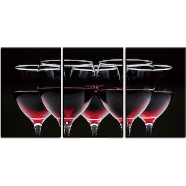 Red Wine Glasses Acrylic Wall Art w/ Frame