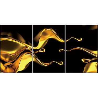 Dark & Gold Abstract Acrylic Wall Art w/ Frame