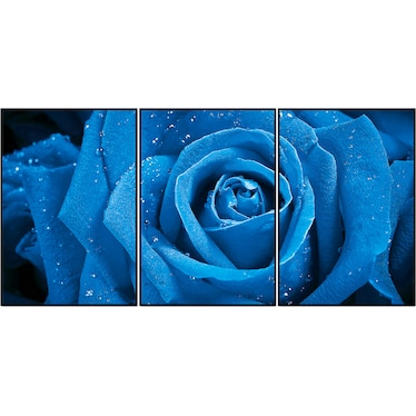 Blue Rose Acrylic Wall Art w/ Frame