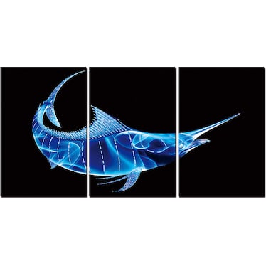 Blue Swordfish Acrylic Wall Art w/ Crystal