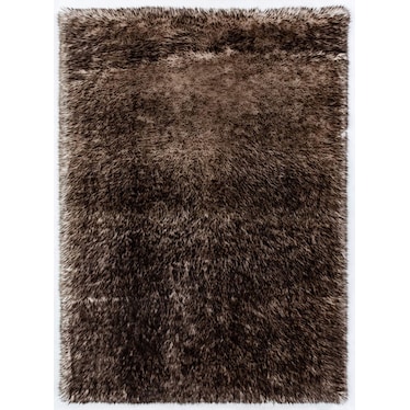 Flokati Brown Shag Tip Dye Rug