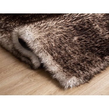 Flokati Brown Shag Tip Dye Rug