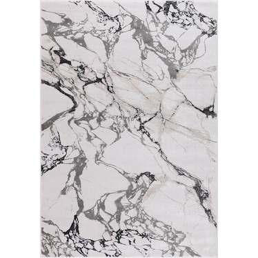 Ilios Gray Marbled Collection Rug