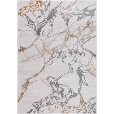 Ilios Cream Marbled Collection Rug