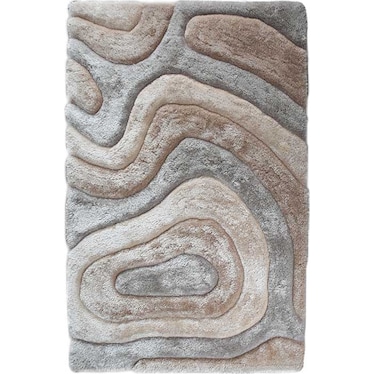 Mateos Beige Ripples Shag Rug