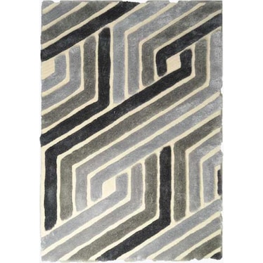 Mateos Woven Lines Shag Rug