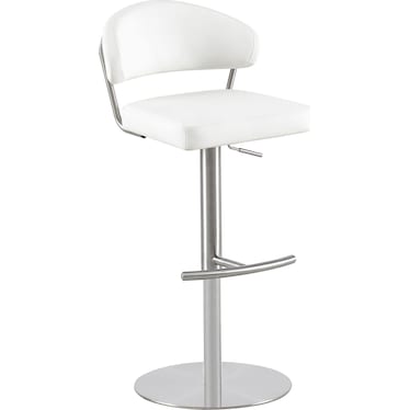 Lucas White Adjustable Bar Stool
