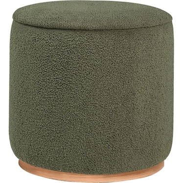 Sutton Green Faux Sheepskin Ottoman