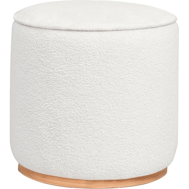 Sutton White Faux Sheepskin Ottoman