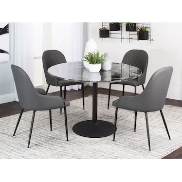 Targa Black Dining 5 Pcs Set