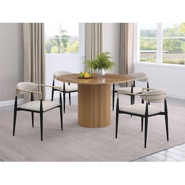 Tobias Beige Dining 5 Pcs Set