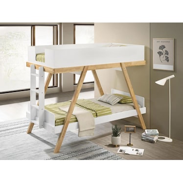 Tricia White Twin Over Twin Bunk Bed