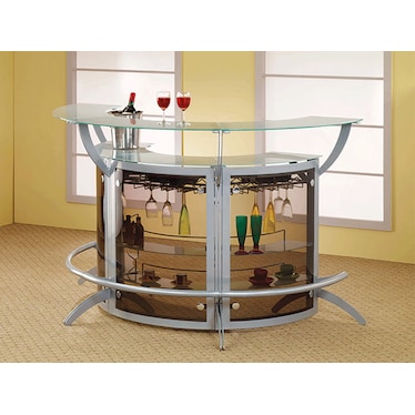 3 Ultra Modern Silver Bar Unit