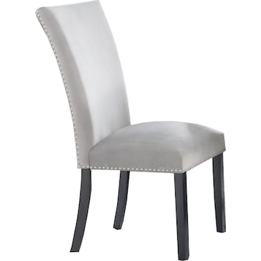 Valentino Silver Velvet Side Chair